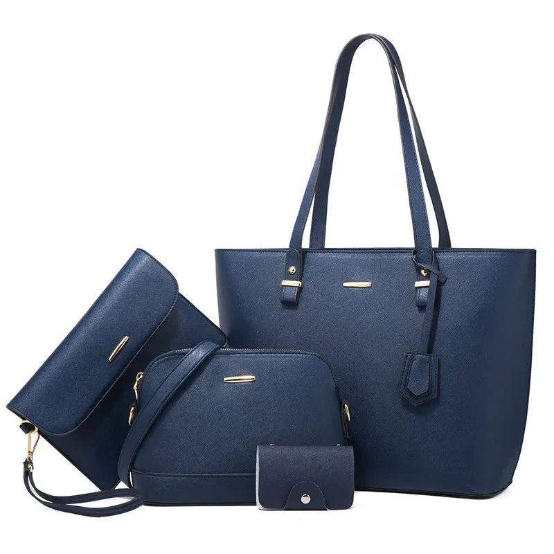 Hand and Shoulder Bags for Women Leather - 3-Piece Set
